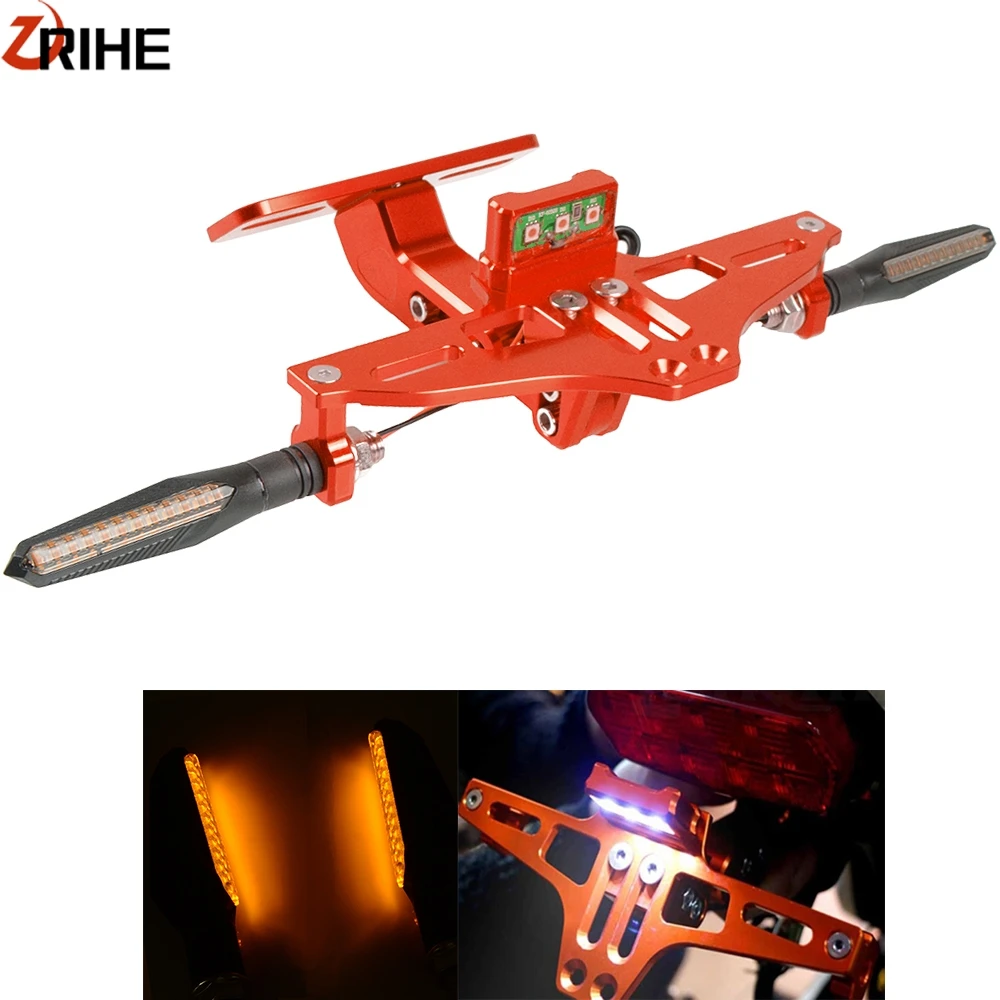 

Motorcycle Fender Adjustable License Plate Holder Bracket LED FOR SUZUKI GSR600 GSR750 GSX1300 R Hayabusa GSX-R 1000 125 600 750