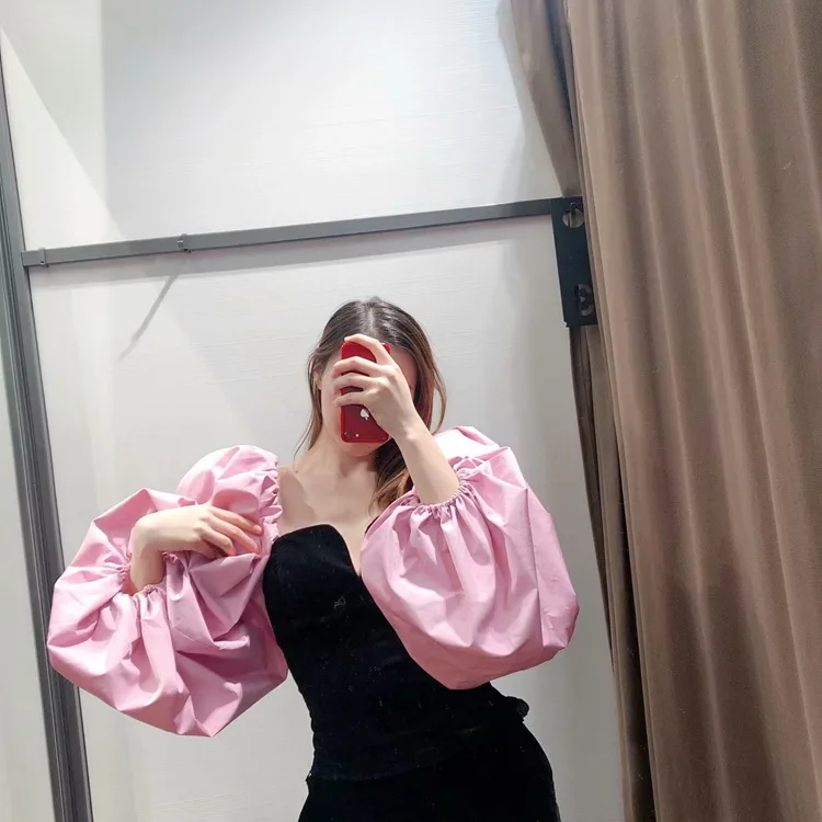 

Stylish Patchwork Velvet Blouses Lantern Sleeve Shirts Female Casual Short Style Chic Tops Blusas Mujer Sexy Office Lady Top