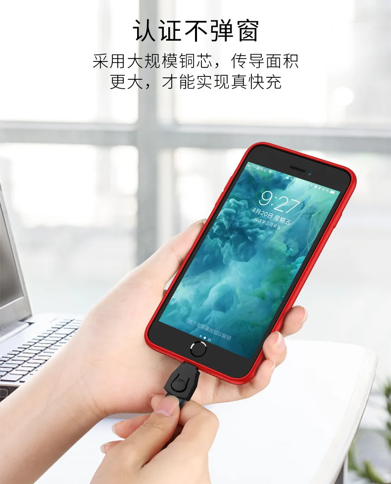 Слинг кабель Bozhu USB для iPhone xiaomi redmi HUAWEI зарядный зарядки Micro Type C передачи данных
