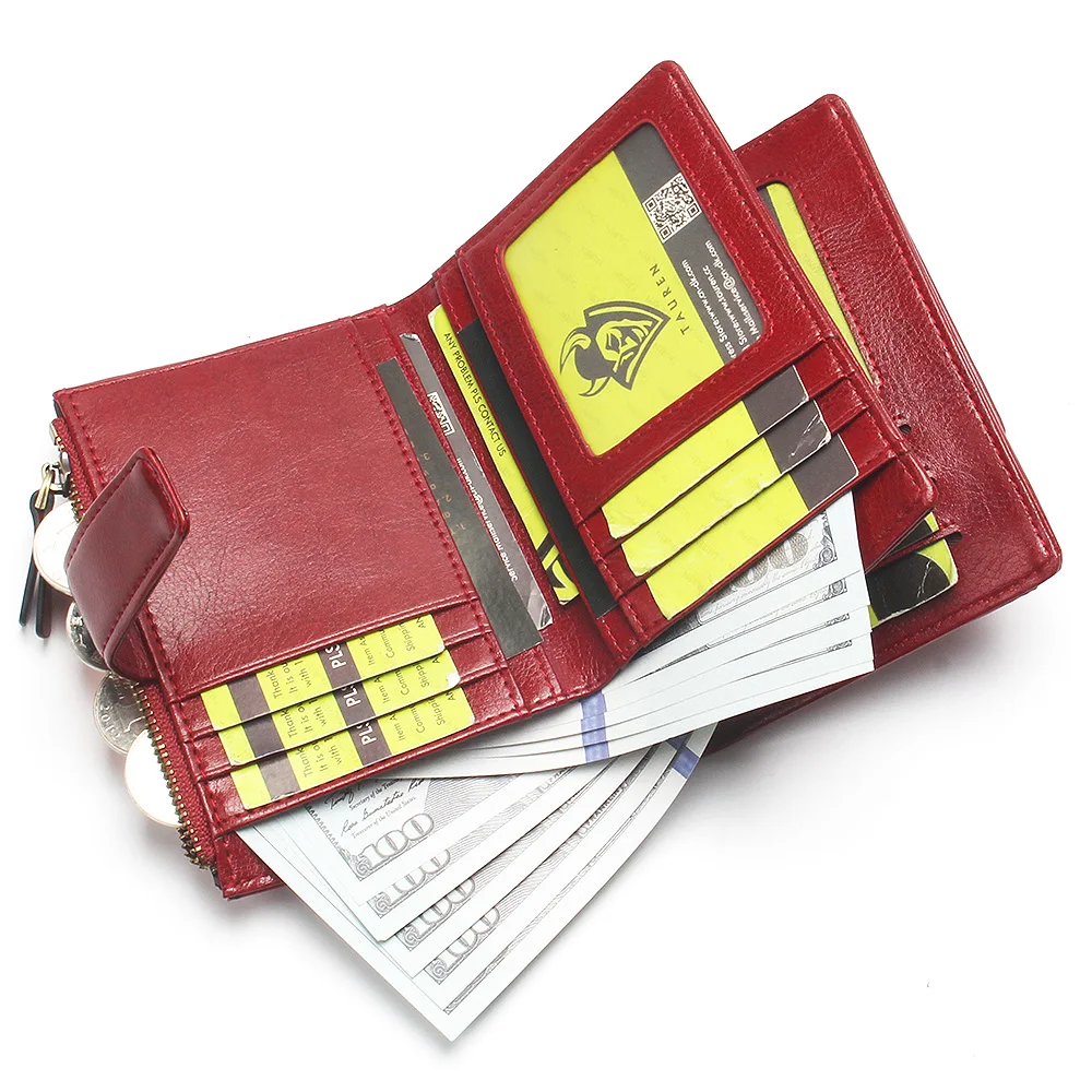 Женский модный кошелек из вощеной кожи гладкий и мягкий многофункциональный 100%