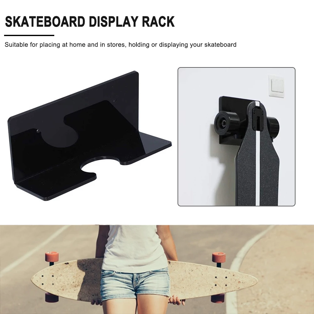 

Skateboard Wall Mounted Display Stand Storage Hanger Lightweight Acrylic Skateboards Hanging Rack Support Holder 21.5x11x8cm