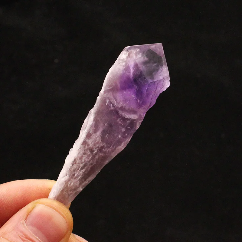 

Natural Purple Crystal Rough Stone Decoration Strip Backbone Crystal Divination Specimen Stone Energy Ore Hexagonal Prism