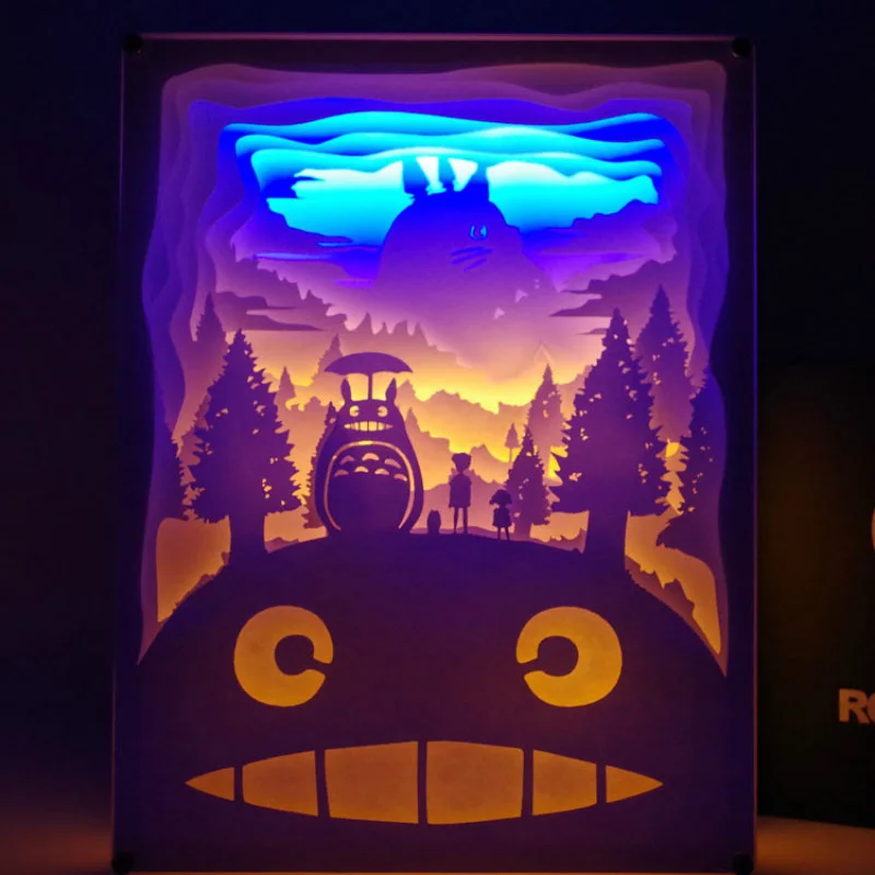 3D бумажный резьба ночной Светильник s светодиодный настольный светильник для