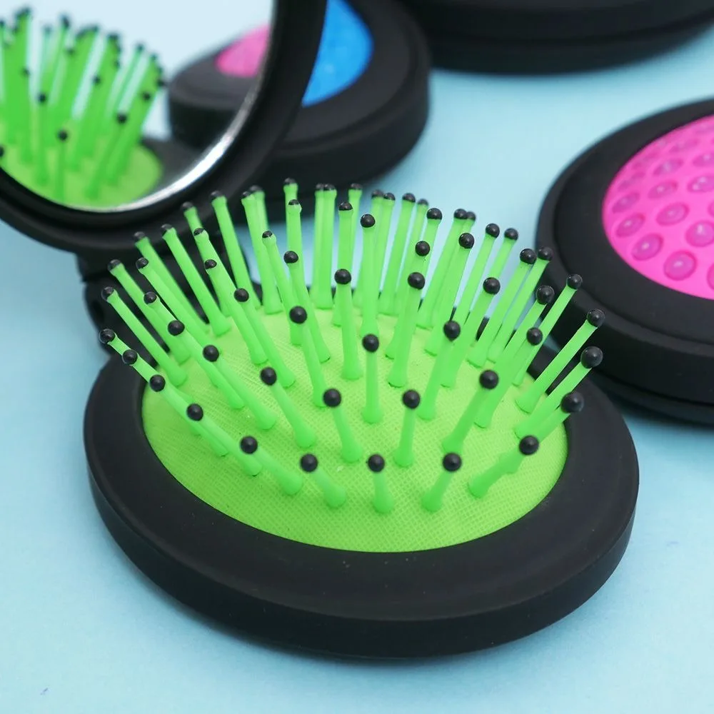 1 шт. портативная мини зеркальная Складная Расческа для девочек массажная