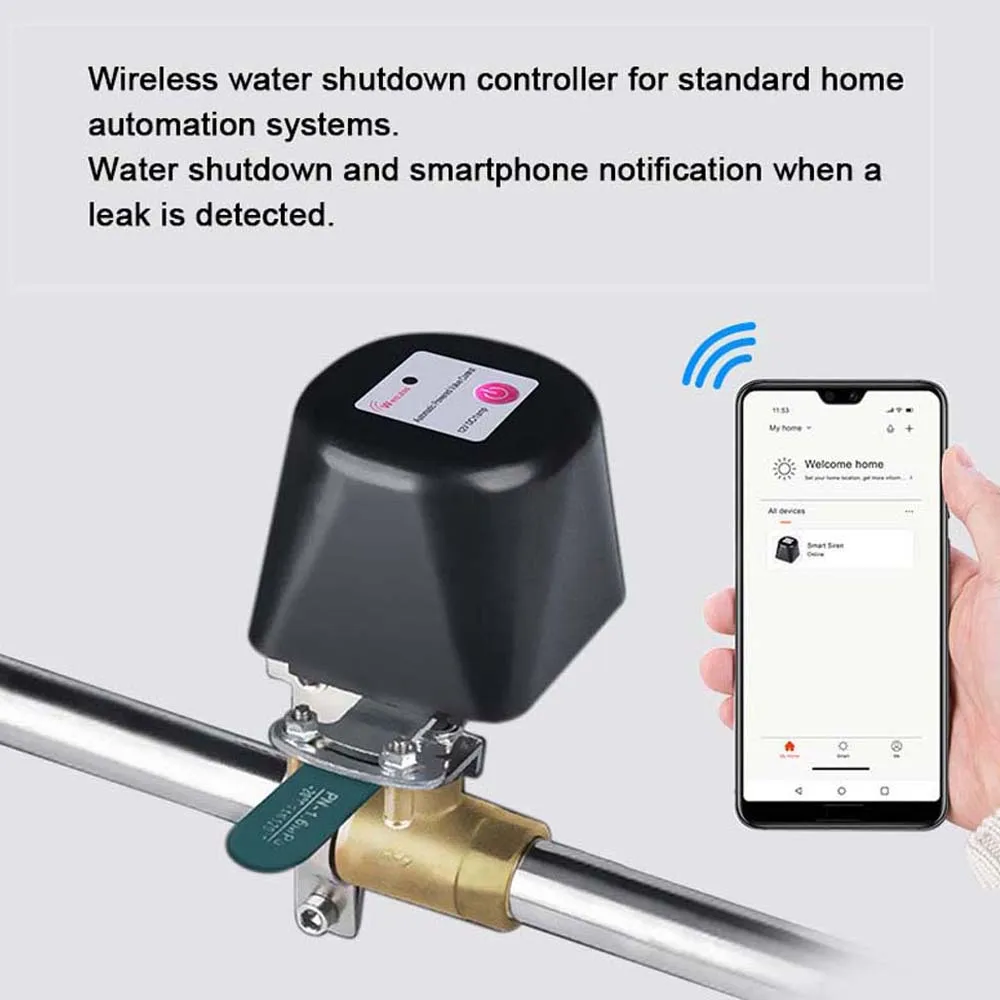 

110V-240V WiFi SmartValve Gas/Valve Tuya Valve SmartHome Automation Control Valve for Gas Water Controller 4 Points 1/2"