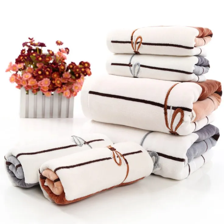 100% Cotton Bath Towels For Adults 70x140cm Big Size Velour absorbent Beach Towel Men Shower | Towel/Towel Set