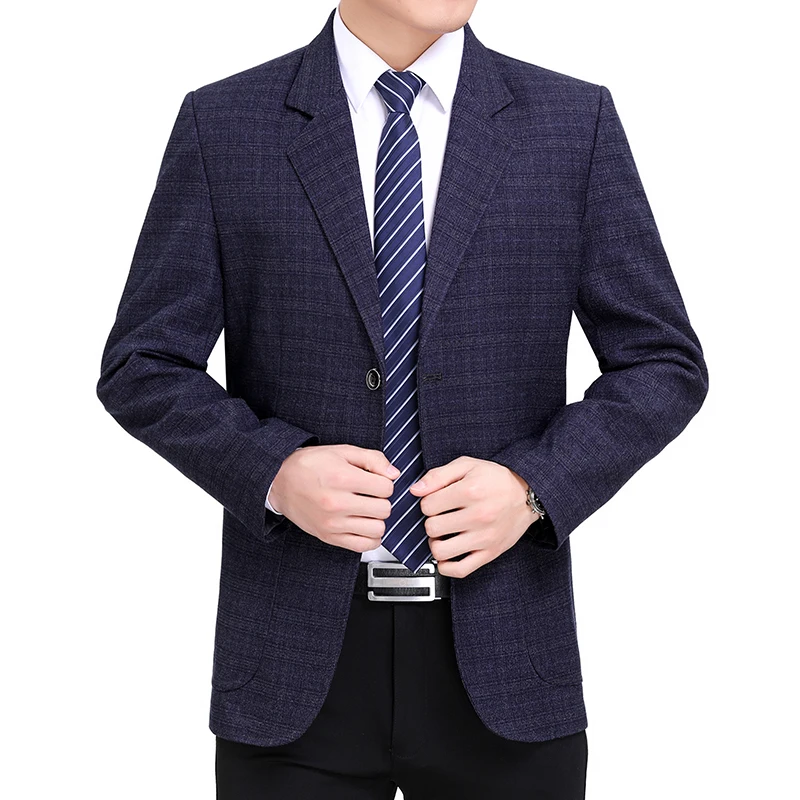 Мужской повседневный Блейзер осенне весенний костюм Homme серый синий маленький