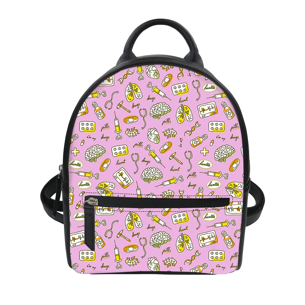 

Маленький женский рюкзак с мультяшным принтом, модные школьные ранцы из искусственной кожи для девочек-подростков, дорожные сумки