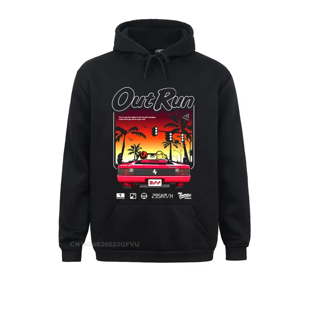 Vintage Out Run Top Men Camisas Hombre Old School Japanese Arcade Hoodies Men Video Game Outrun Oversized Hoodie Top Camisas