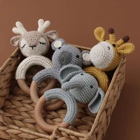 baby teether wooden toys mobile pram crib ring crochet rattle soother teether