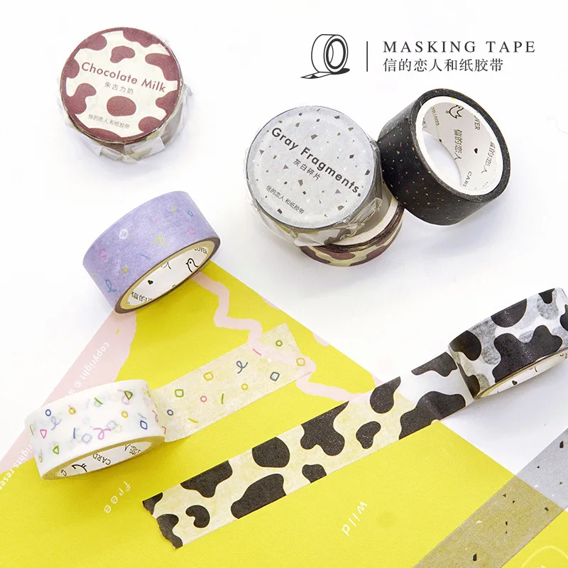 1 рулон декоративной бумаги с рисунком молочной коровы|Офисный скотч| |