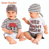 bear leader babys set 2021 new summer letter baby boy suit set 3pieces hat t shirt pants summer outfit for toddler vestidos