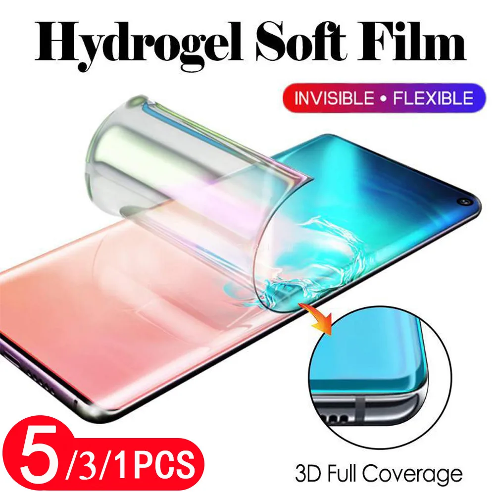 5/3/1 шт. гидрогель мягкая пленка для samsung galaxy S20 ультра S10 S10E S9 S8 плюс S7 edge lite Защитная