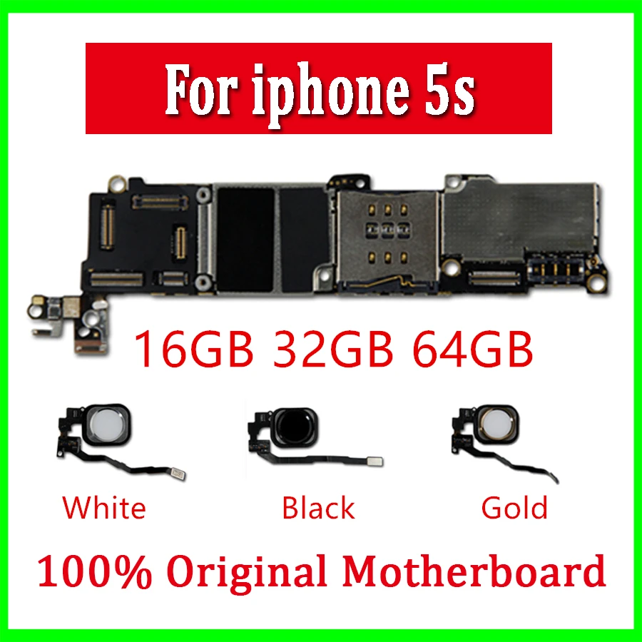 16 ГБ 32 ГБ 64 ГБ для iphone 5s материнская плата с сенсорным ID, оригинальная разблокированная материнская плата для iphone 5s Материнские платы с полным чипом