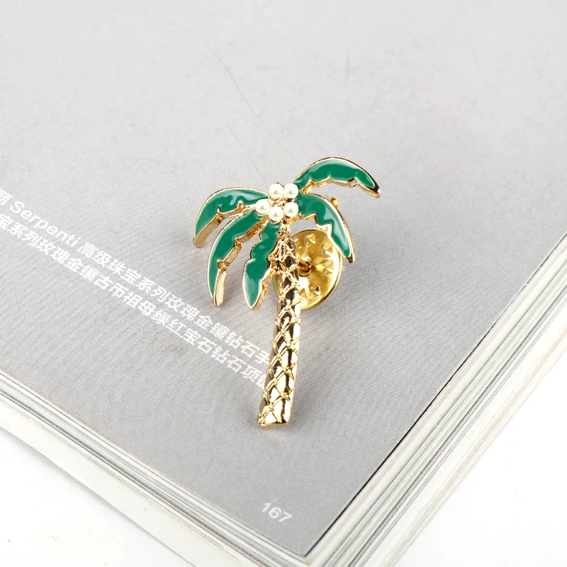 Модные значки в виде растений жемчуга кокосового дерева Листьев сумки одежды