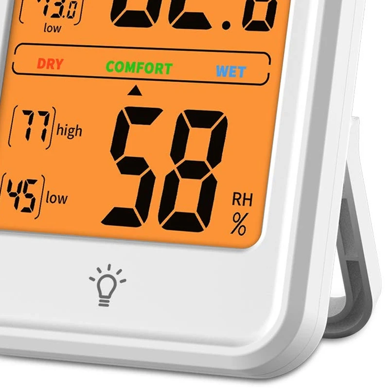 

New Digital Hygrometer Indoor Thermometer Accurate Temperature Monitor Meter Humidity Gauge with Backlight for Home Office Green