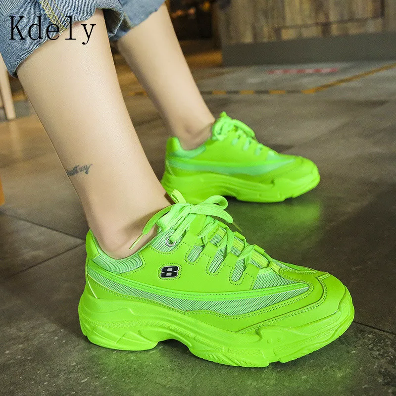 Женские кроссовки на платформе Белые Повседневные желтая повседневная обувь