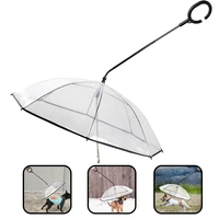 pet umbrella with leash transparent folding puppy umbrella provides protection from wet weather for pet free dog supplies