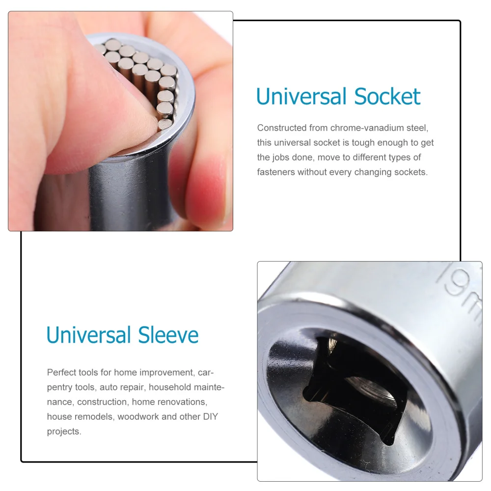 

1pc Chrome-vanadium Steel 7-19mm Universal Sleeve with 1pc Power Drill Adapter