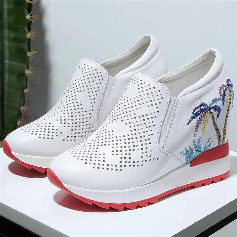 

Босоножки-гладиаторы женские из натуральной кожи, дышащие, на платформе, с круглым носком, 2020