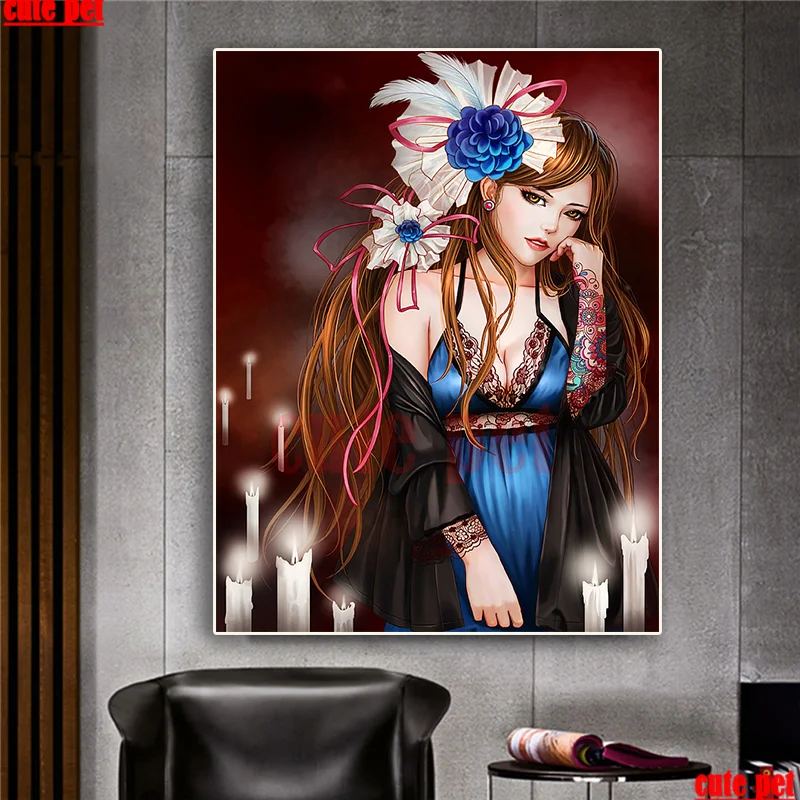 

Алмазная 5d картина с животными, подарок на Хэллоуин, Женский пазл ручной работы «сделай сам», полная Алмазная вышивка, вышивка крестиком, до...