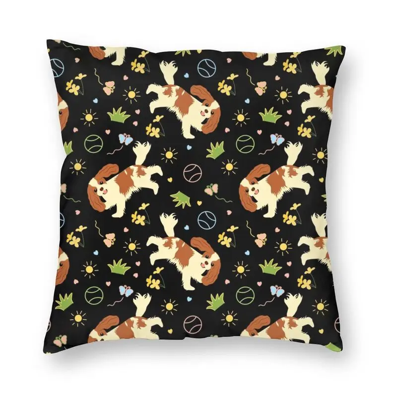 

Playing The Cavalier King Charles Spaniel Cushion Cover Pet Dog Soft Modern Throw Pillow Decor Home