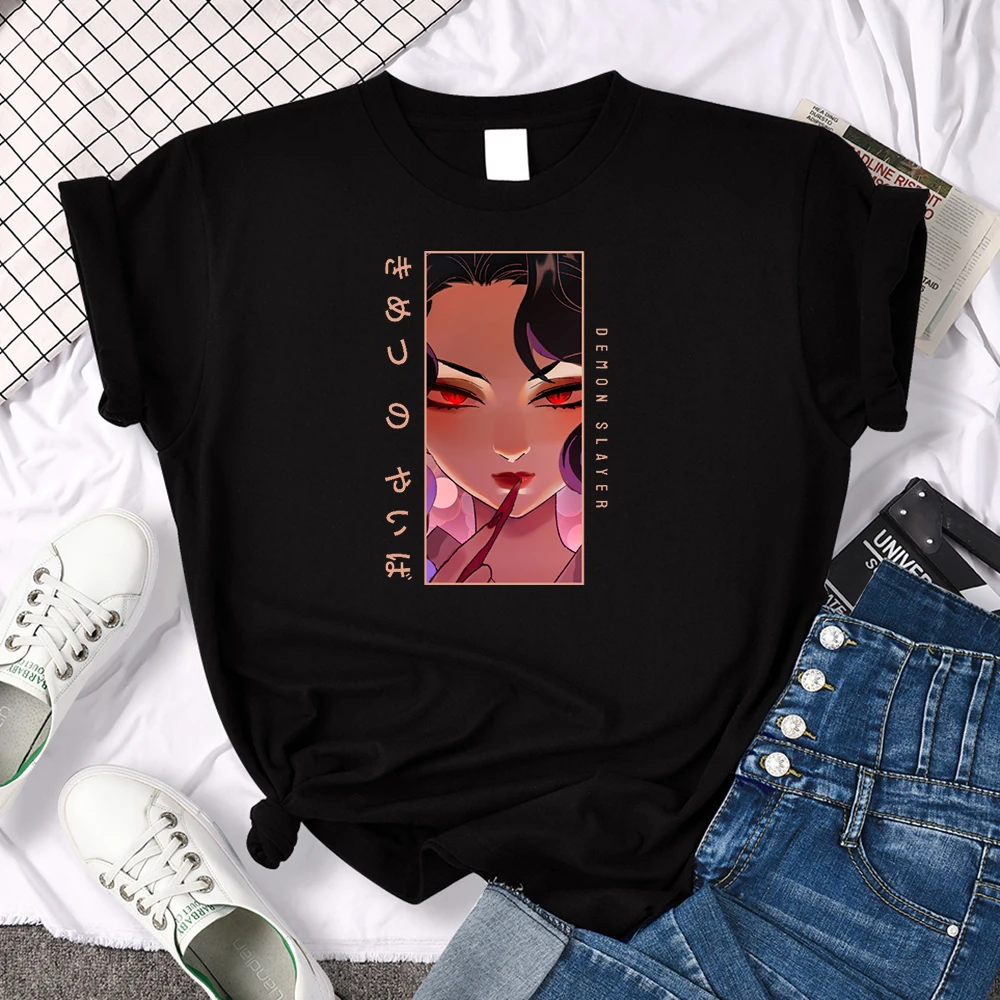 

Anime Demon Slayer Anime Characters Print T-Shirt Women Japanese Tee Shirts Female O-Neck Oversize Tops Street Lady Fashion Tees