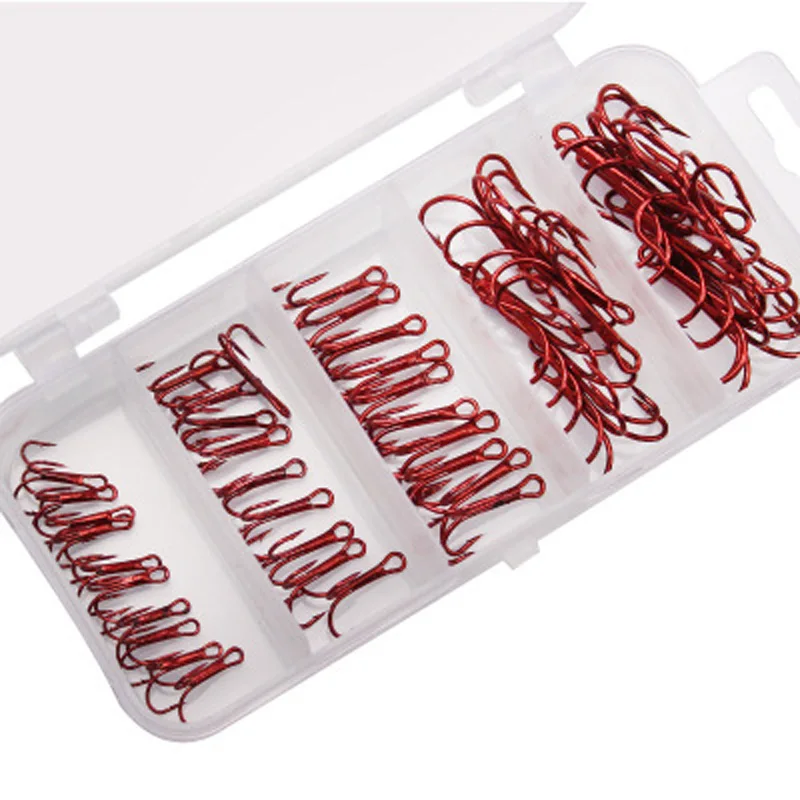 Рыболовные наборы крюков 50 шт. джиг головка pesca красные Высокие рыболовные крючки