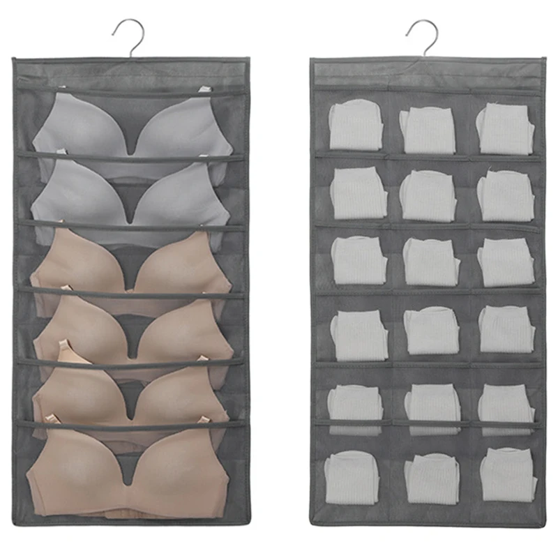 

Over The Door Bra Underwear Socks Clear Storage Bag Hanging Wardrobe Organiser