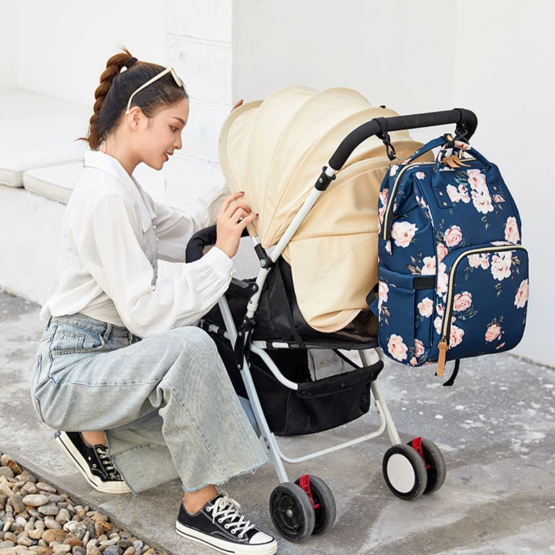 

Multifunctional Large Capacity Nylon Mommy Bag Print Double Shoulder Backpack Waterproof Outdoor Travel Mommy Diaper Bag