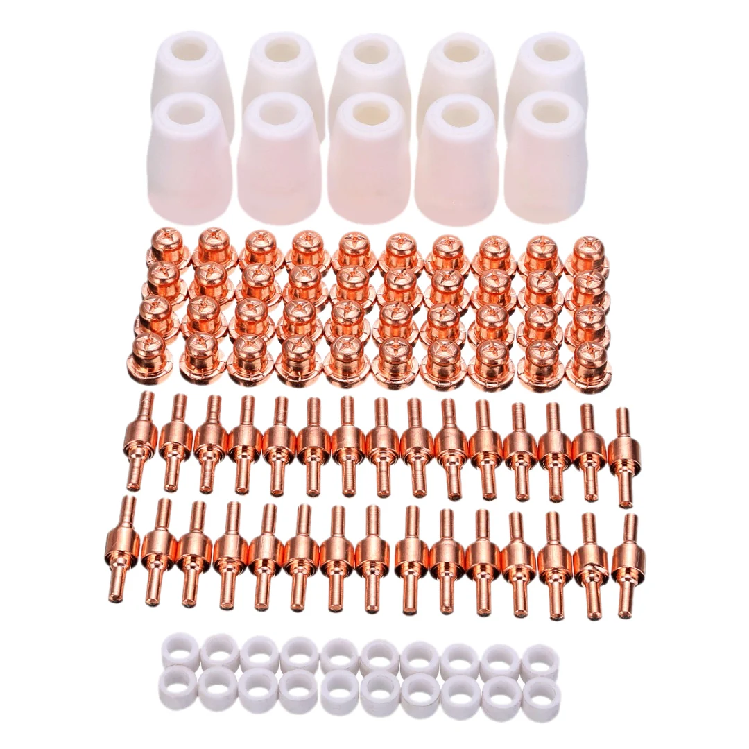 100Pcs PT-31 LG-40 consumables Air Plasma Cutter Cutting Nozzles Electrode Tip Torch Consumable Kits 40A Fit For LGK-40 CUT-40