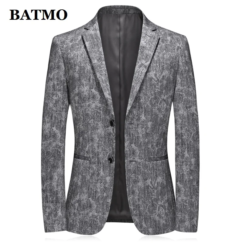 BATMO 2020 Новое поступление весенний Повседневный Серый блейзер с принтом для