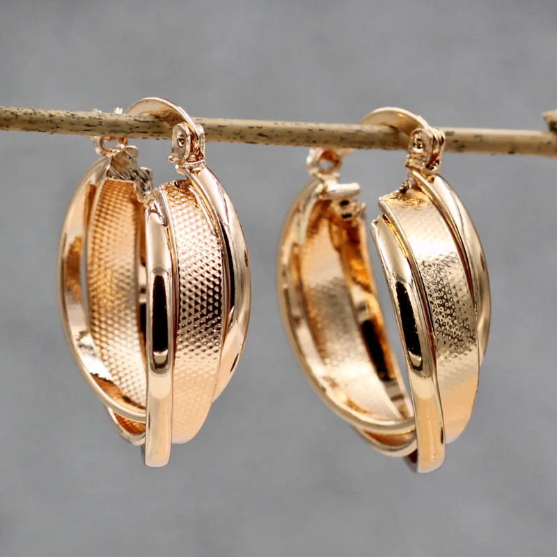 Модные серьги для женщин золотого цвета круглые золотые кольца свадебные