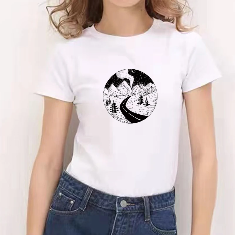 

Oversized Women T Shirt Funny Lady Girls White Tshirts Fashion Aesthetic Tees Casual Female Clothing Casual White T-Shirts