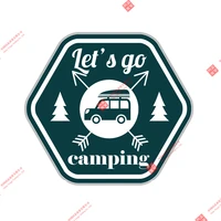 funny lets go camping pvc motorcycle car sticker for car racing car laptop helmet racing motorcycle helmet stickers