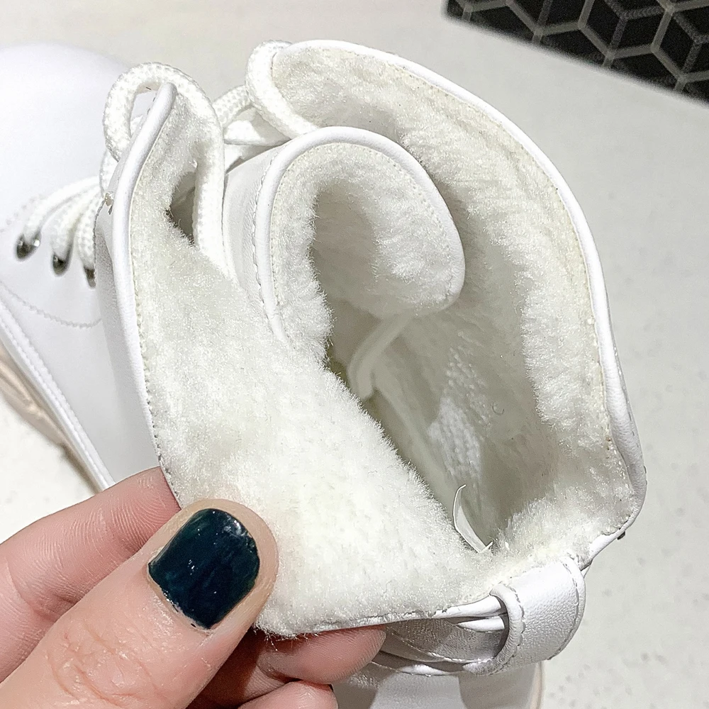 CDPUNDARI/2020 черные и белые армейские ботинки для женщин ботильоны на платформе