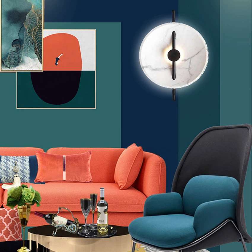 Минималистичный настенный круглый светодиодный светильник в скандинавском