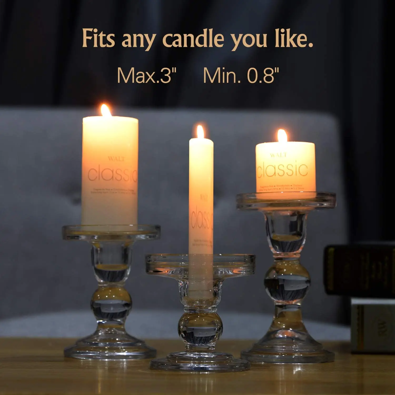 Хрустальный стеклянный подсвечник конусообразные греющие свечи стойки