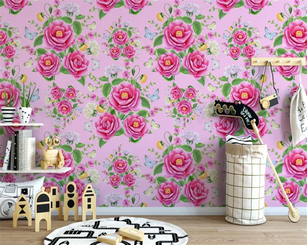 Красивые модные обои 3d Роскошные ювелирные цветы Средиземноморский Европейский