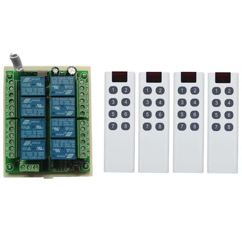 DC 12V 24V 8 CH каналы RF беспроводной пульт дистанционного управления Переключатель