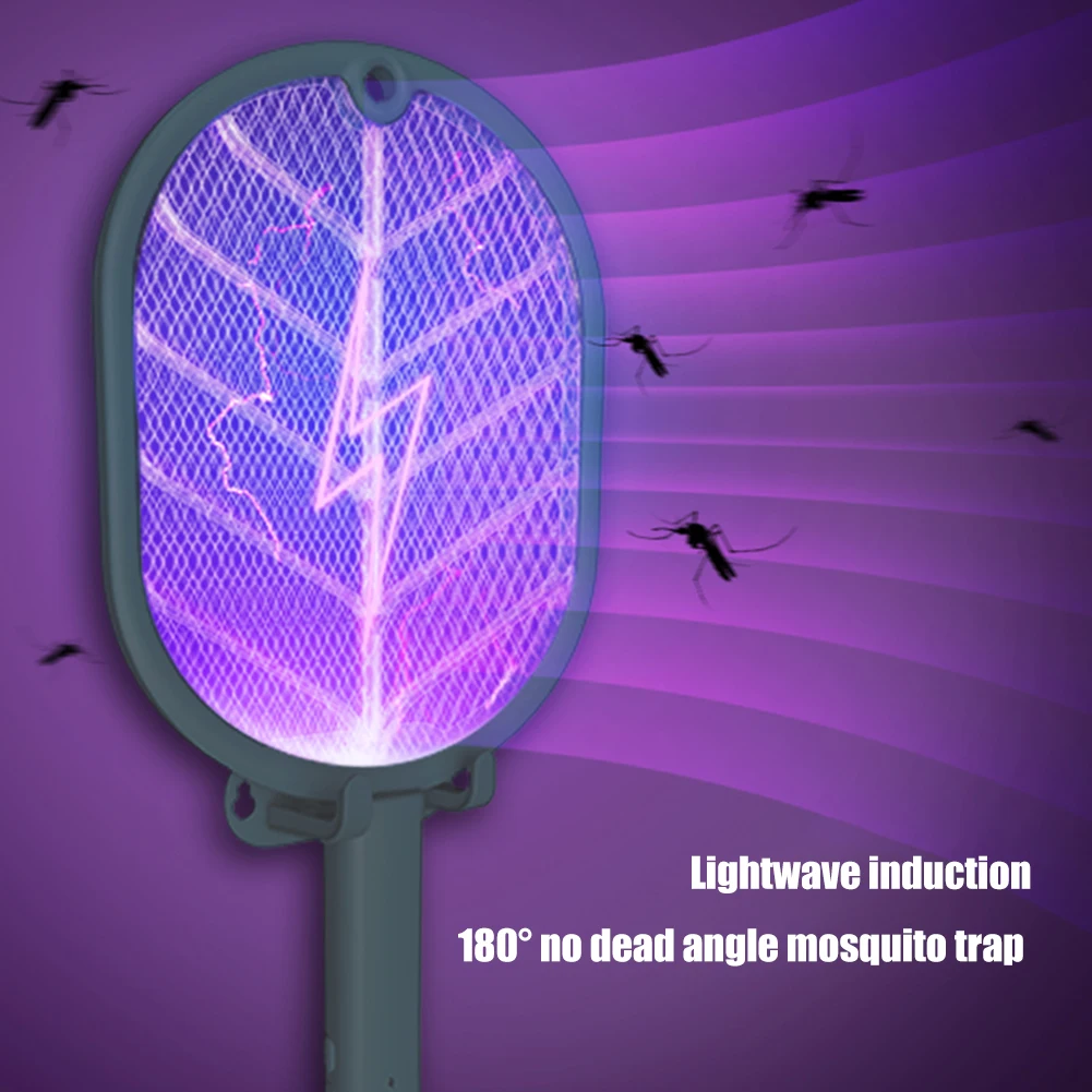 

2 in 1 LED handheld electric fly trap, LED light, ultraviolet light, USB rechargeable mosquito racket, mosquito trap, convenient