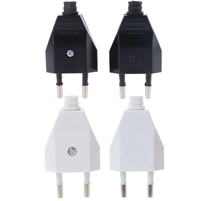 

2 Pcs new type German Type European standard Power 2 Pin Plugs Network Cables 2.5A 220V Electric Contact Drop Shipping