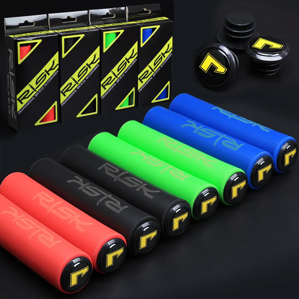 

RISK Lightweight Rubber Bike Handlebar Grips Non-Slip Soft Bar Wrap For Cruiser Scooter MTB Folding Bicycle