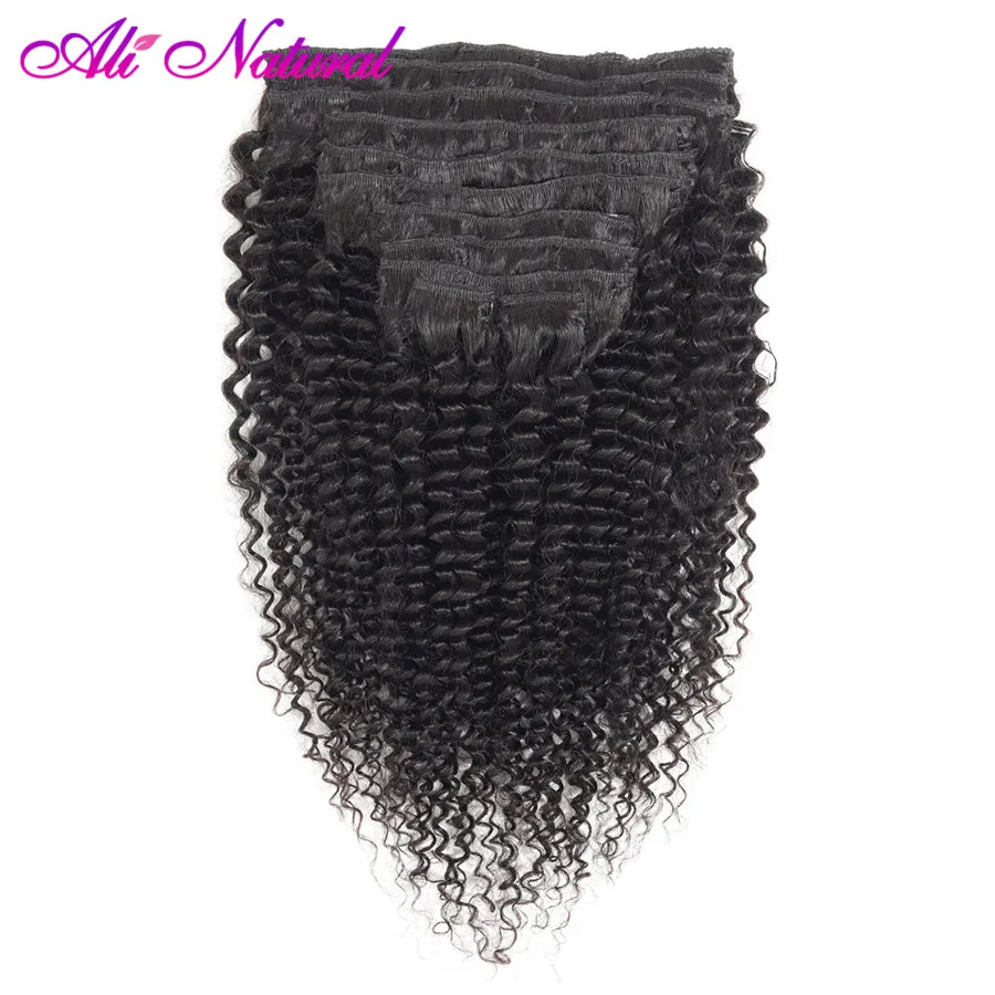 Зажим в Пряди человеческих волос для наращивания кудрявый вьющиеся волосы на всю
