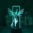 Bluetooth-Колонка игровая Overwatch с изображением героя милосердия, ночник с изменением цвета, светодиодный подарок на день Святого Валентина, настольная лампа 3d для декора детской комнаты