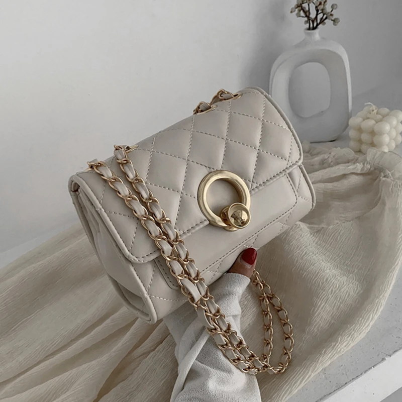 Шикарные клетчатые сумки через плечо с цепочкой для женщин стеганые женские