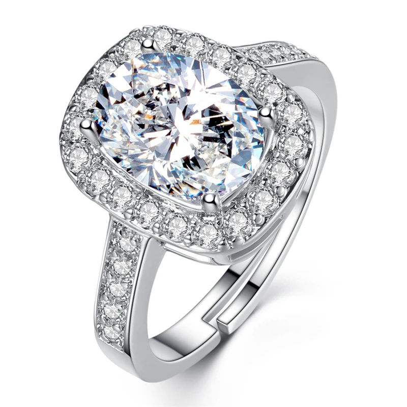 

New Female Wedding Jewelry Trendy Crystal Engagement Claws Design Hot Sale Rings For Women AAA White Zircon Cubic elegant rings