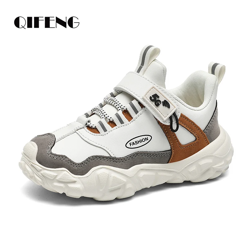 2022 New Arrival Children Soft Light Casual Shoes Boys Autumn & Summer Kids Fashion White Sneakers Winter Warm Fur Shoes Chunky