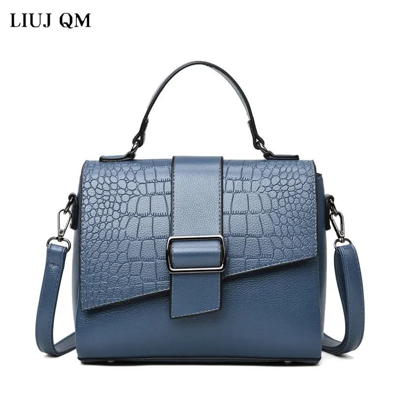 

Женская сумка LIUJ QM, универсальная вместительная сумка-мессенджер с крокодиловым узором, с защитой от кражи, 2021