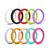 sports silicone ring for women fashion wedding rubber bands hemp rope hypoallergenic flexible finger rings